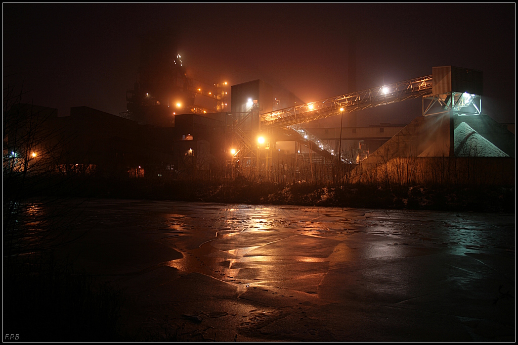EKO-Stahlwerk am kalten Weihnachtsabend (Eisenhttenstadt 12/2009)