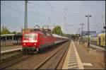 DB Fernverkehr 120 119-3 kommt am 05.09.2014 mit dem AZ 43371/73371 Alessandria (Piemonte) durch Uelzen gefahren
