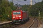 DB Schenker 185 386-0 mit einem Container-Zug am 05.09.2014 durch Uelzen