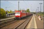 DB Schenker 145 047-7 mit Tanoos-Wagen am 05.09.2014 durch den Bahnhof Uelzen