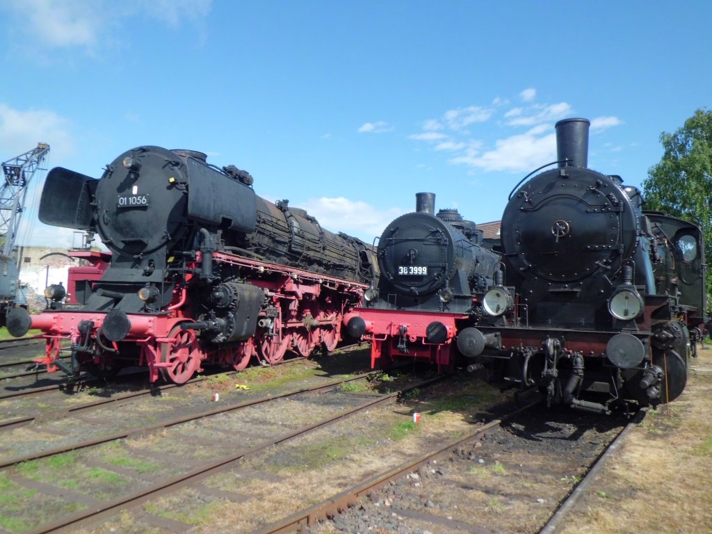 01 1056,38 3999 und die G8 4981 Mainz bei den Bahnwelttagen 2013