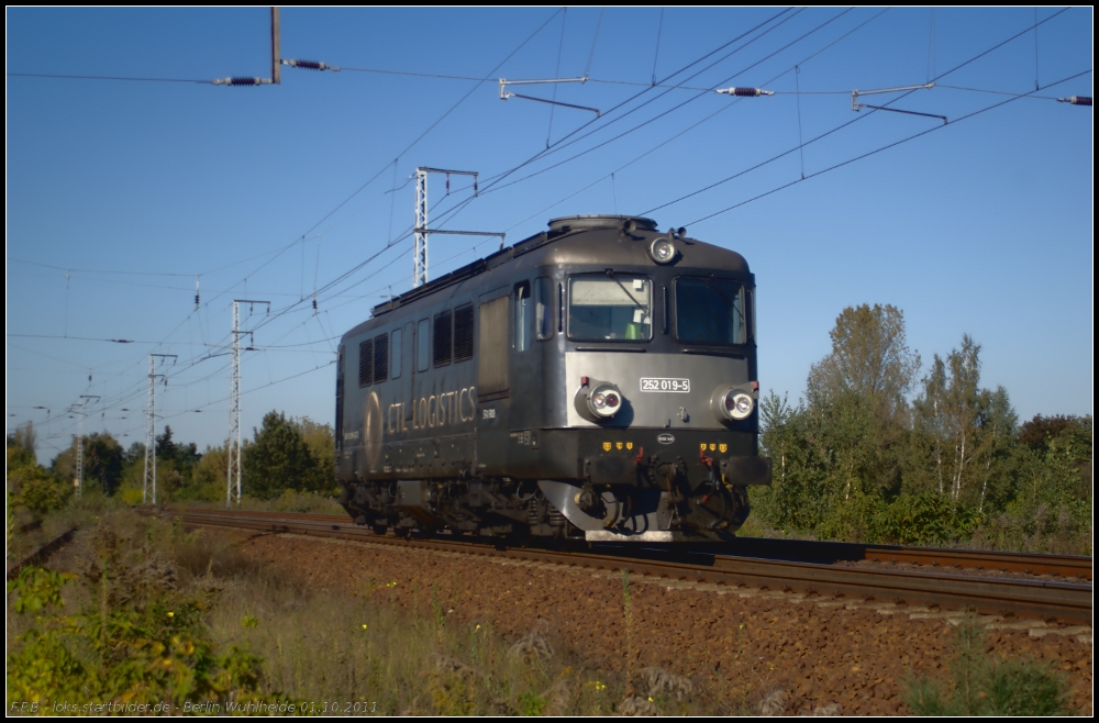 CTL 252 019 (ST43 R-008) solo am 01.10.2011 in der Berliner Wuhlheide (92 80 1252 019-5 D-CTL, ex KEG 2119, ex CFR 60-1020; Eigentum SüdLeasing; vermietet an CTL)