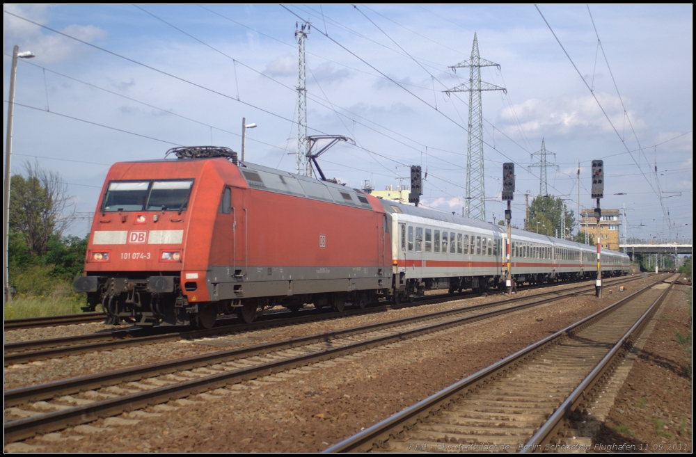 DB Fernverkehr 101 074-3 mit IC 1923 Bln.-Südkreuz <-> Köln (gesehen 11.09.2011 Berlin Schönefeld Flughafen)