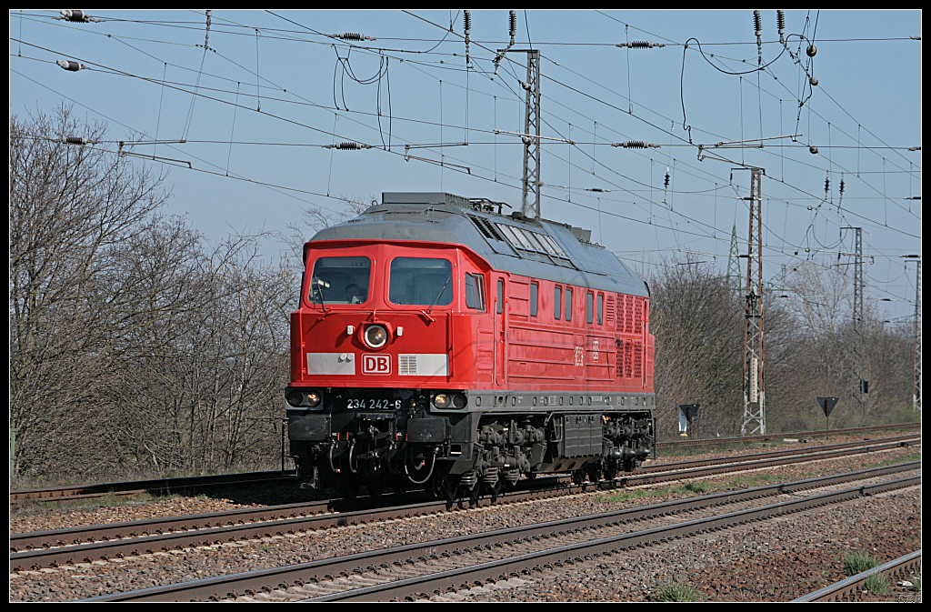 DB Fernverkehr 234 242-6 Lz nach Seddin (gesehen Nuthetal-Saarmund 07.04.2010)