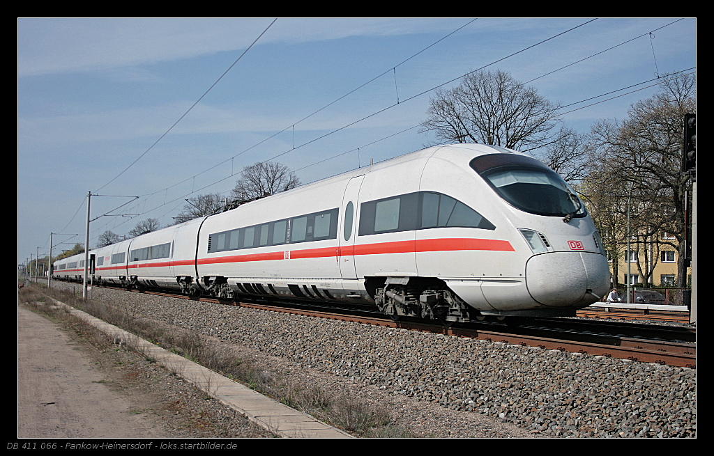 DB Fernverkehr 411 066 als Leerpark zum Kopfmachen (Berlin Pankow-Heinersdorf 20.04.2010)