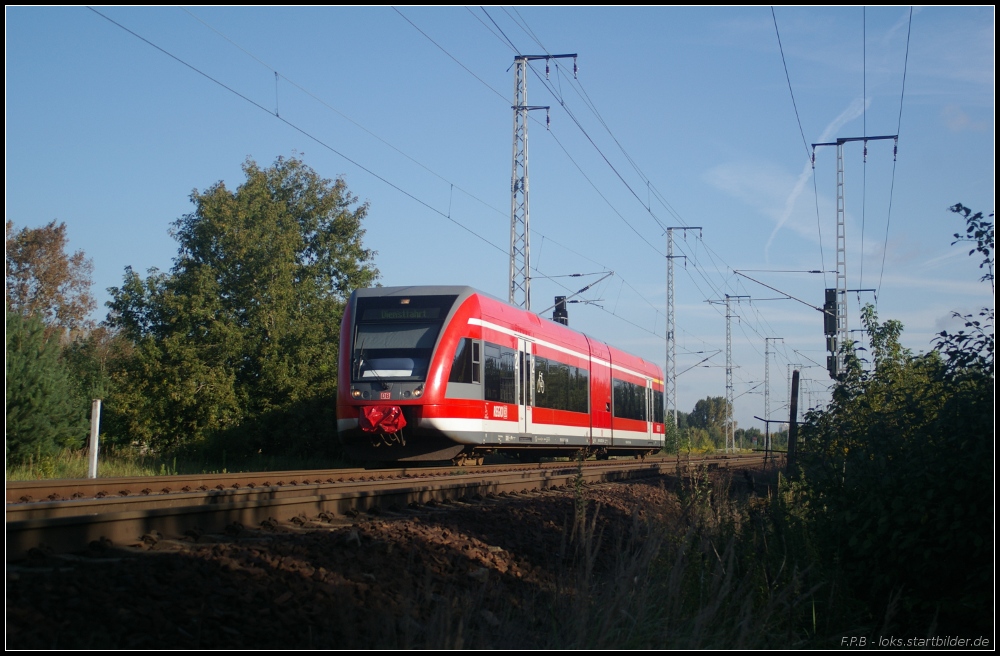 DB Regio 646 027-2 auf Dienstfahrt am 20.08.2011 in der Berliner Wuhlheide