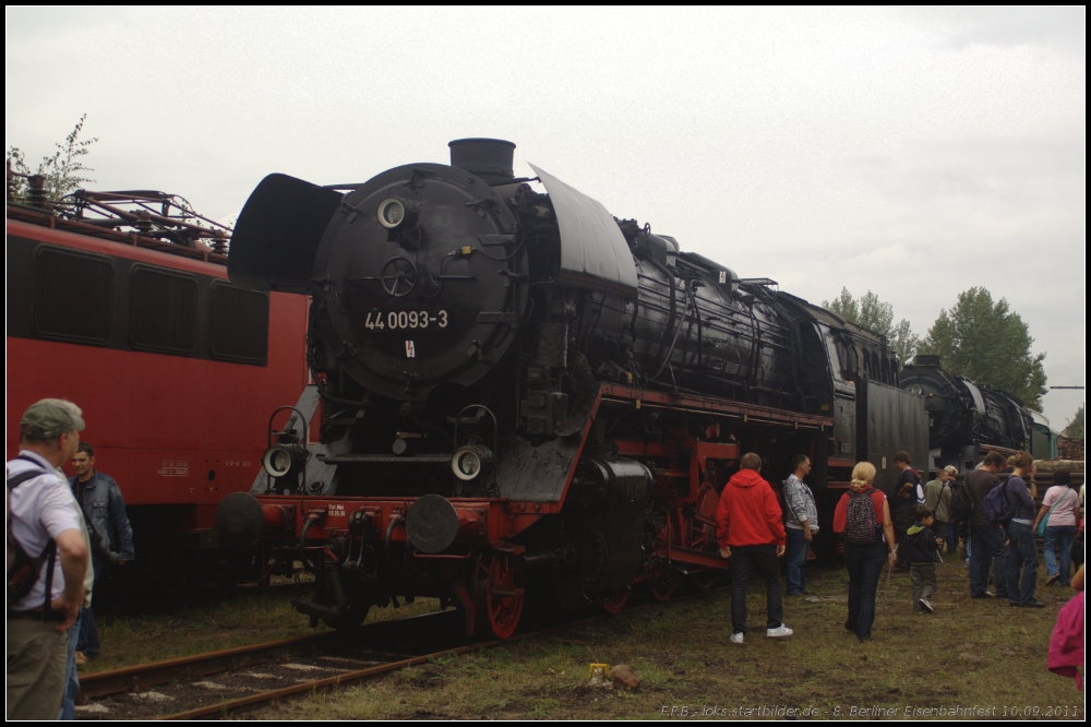 DR 44 0093-3 kam aus Arnstadt zum 8. Berliner Eisenbahnfest am 10.09.2011 im Bw Schöneweide