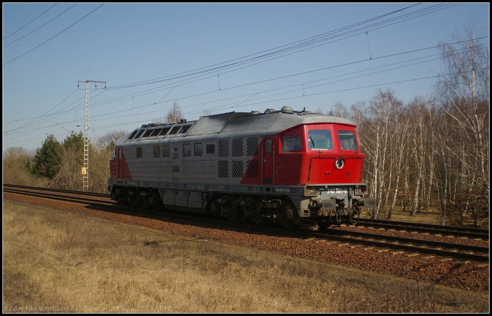 EKO 42 / 242 001-6 solo am 22.03.2012 in der Berliner Wuhlheide unterwegs