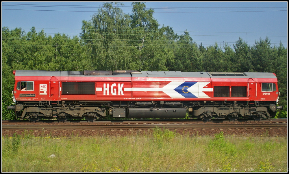 HGK DE 668 / 266 068  Klaus Meschede  am 20.06.2013 solo in der Berliner Wuhlheide