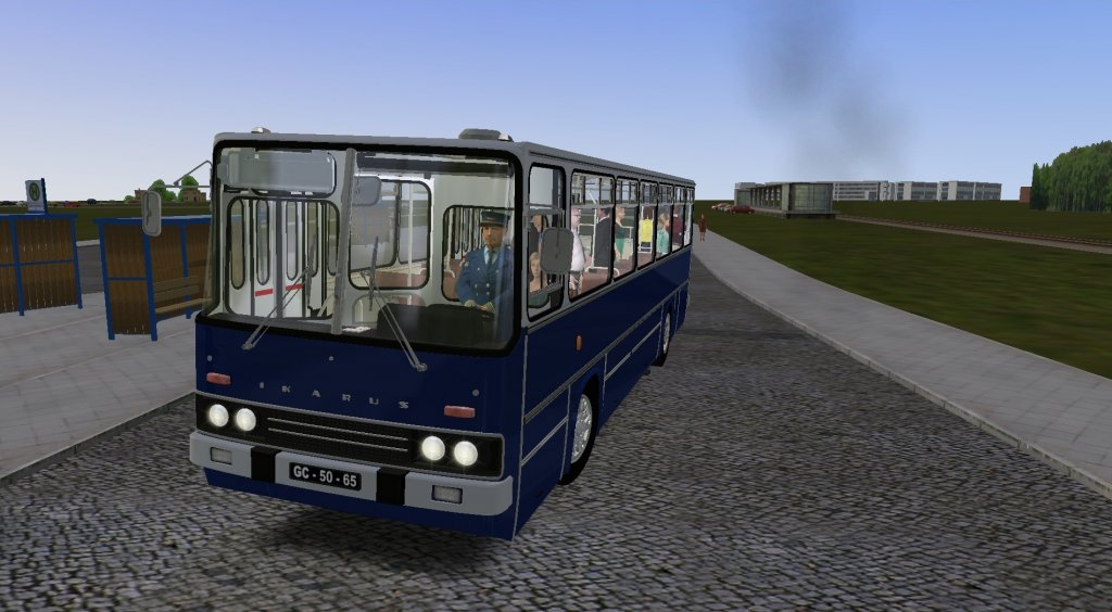 Ikarus 260 des Omsibussimulators auf meiner selbstgebauten Map Sassnitz.

