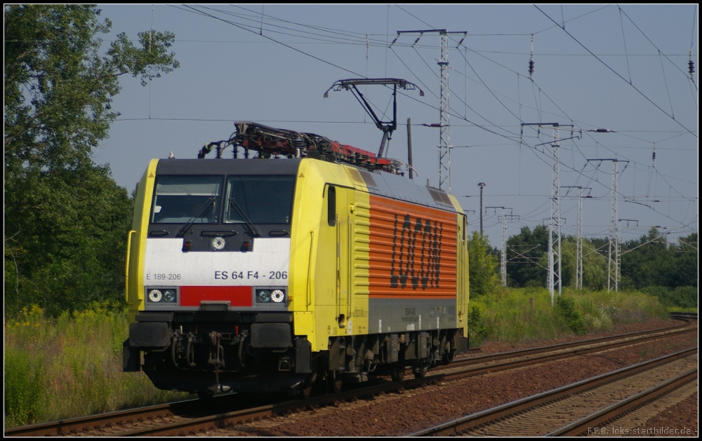 LOCON ES 64 F4-206 / 189 206-6 solo am 27.07.2012 in Berlin Wuhlheide (E 189 206)