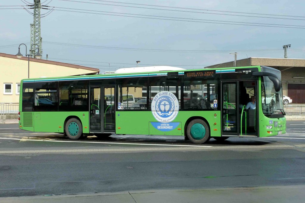 MAN als Stadtbus der WAG steht am Busbahnhof in Fulda, September 2012