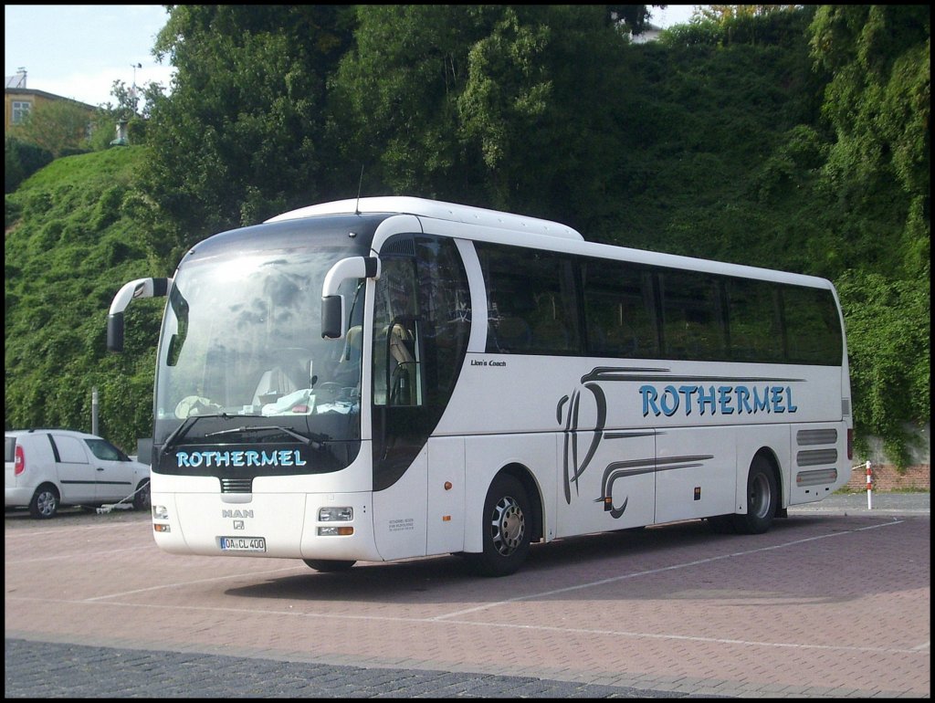 MAN Lion's Coach von Rothermel aus Deutschland im Stadthafen Sassnitz.