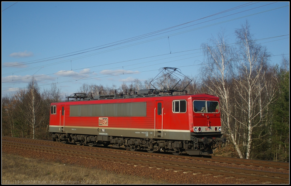 MEG 702 / 155 179-5 solo am 22.03.2012 in der Berliner Wuhlheide