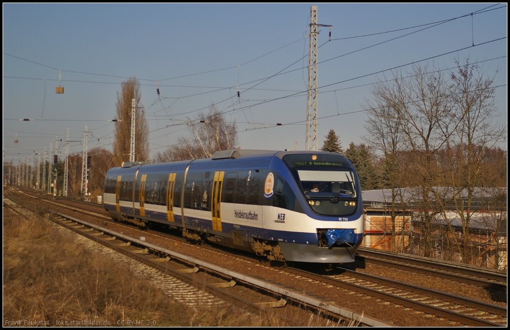 NEB VT 731 / 643 404-6 als RB27 nach Berlin-Gesundbrunnen am 04.03.2013 Hhe Berlin-Karow