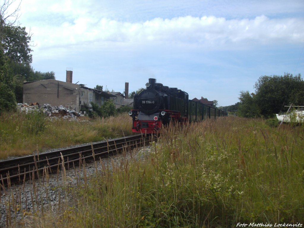 RBB 99 1784 als Schlusslicht unterwegs nach Putbus in Lauterbach am 5.8.13 