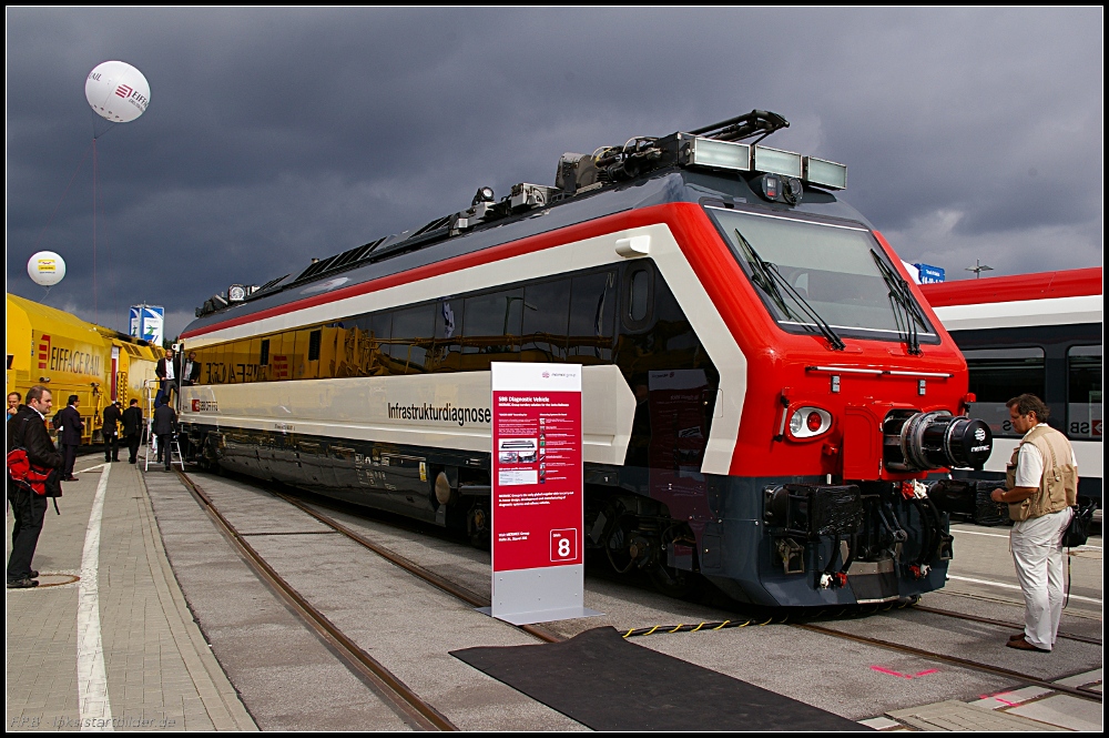 SBB 160 001-5 ist ein Schienenprffahrzeug fr die Infrastrukturdiagnode (NVR-Nummer 99 85 9160 001-5, INNOTRANS 2010 Berlin 21.09.2010)