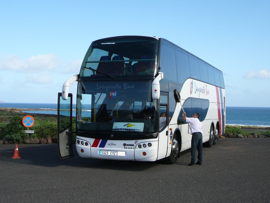 Scania Bravo I steht auf dem Parkplatz von Timanfaya, Januar 2010