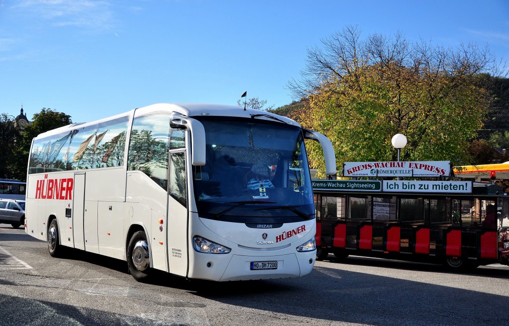 SCANIA IRIZAR von Dieter HBNER aus Deutschland am 5.10.2012 in Krems an der Donau unterwegs.