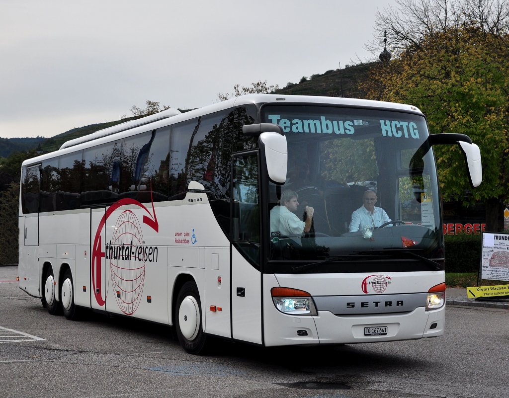 SETRA S415 GT-HD von THURTAL Reisen aus der Schweiz am 29.9.2012 in Krems an der Donau.