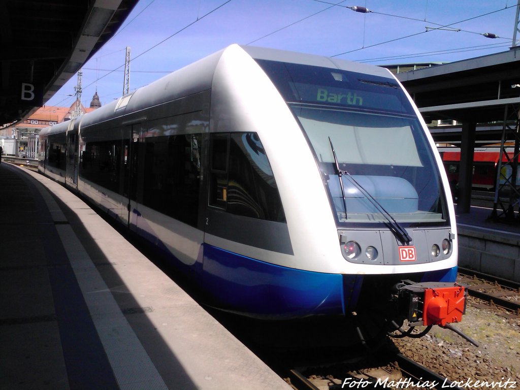 UBB GTW 2/6 mit ziel Barth im Bahnhof Stralsund Hbf am 18.6.13