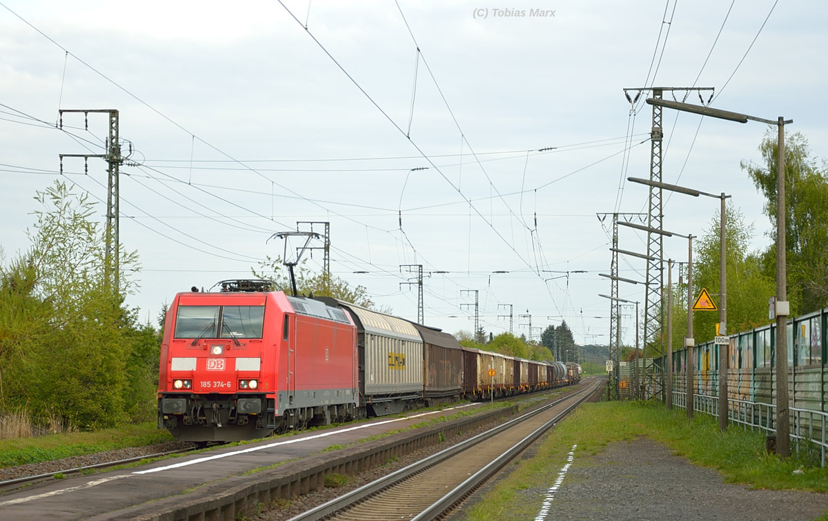 185 374 bei der Durchfahrt durch Weiterstadt am 23.04.2016