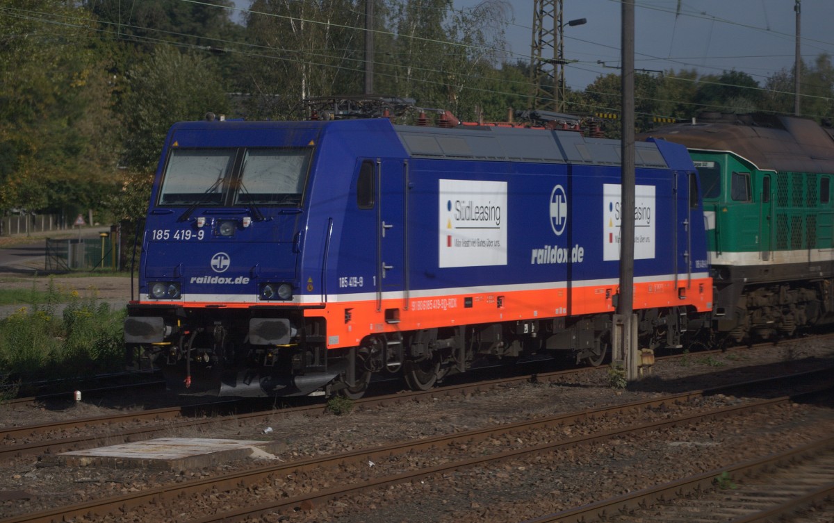 185 419-9 abgestellt in G��nitz.28.09.2014  10:41 Uhr.