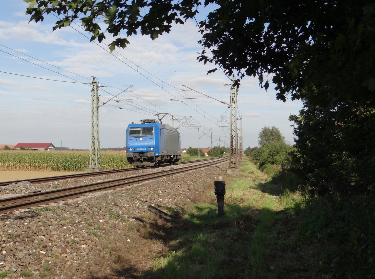 185 523-8 zu sehen am 26.09.14 in Neu-Ulm. 