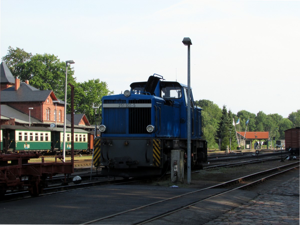 251 901-5 stand am morgen des 03.08.2014 im BW Putbus und lie es sich gut gehen.