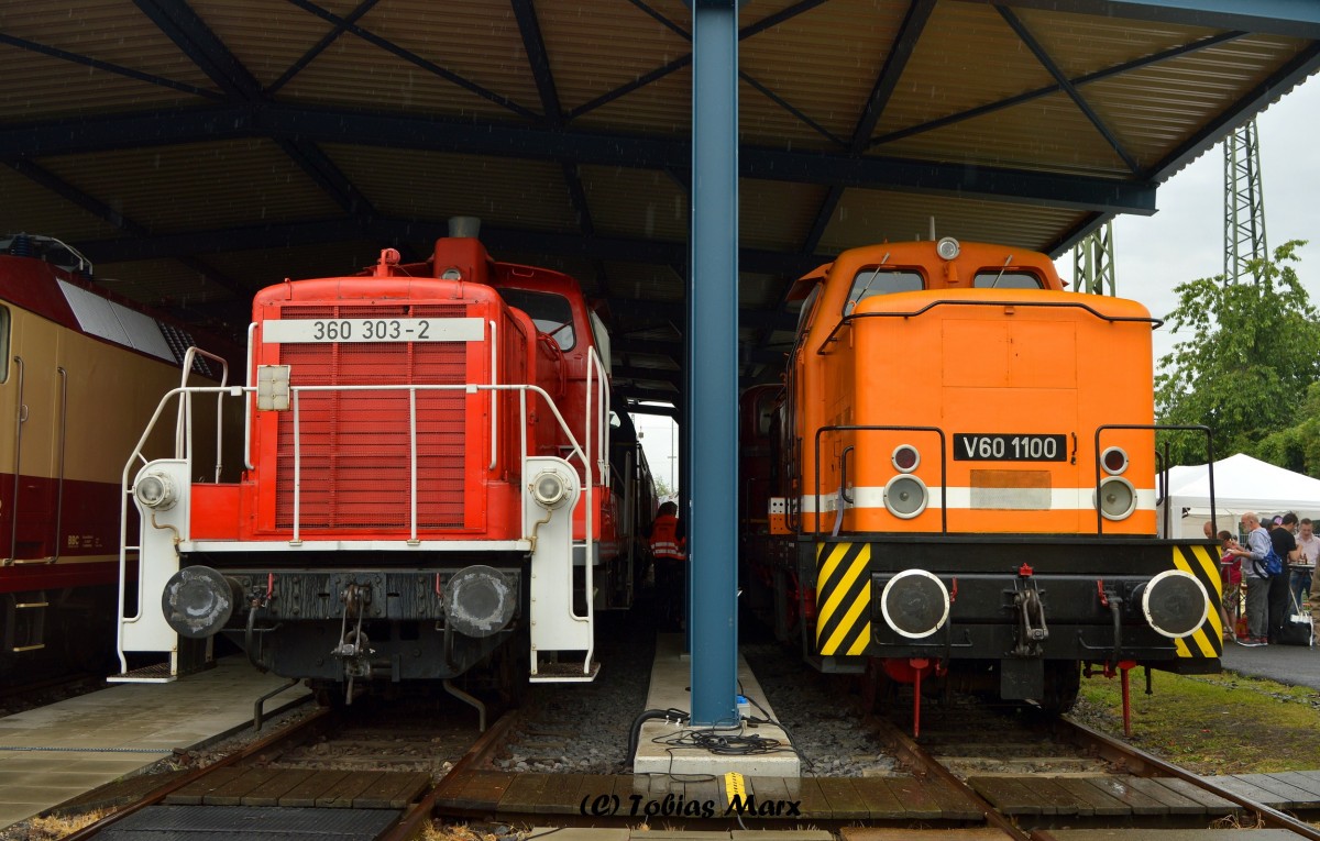 360 303 und V60 1100 waren am 13.06.2015 im Au�enbereich des DB Museum Koblenz beim Sommerfest abgestellt.