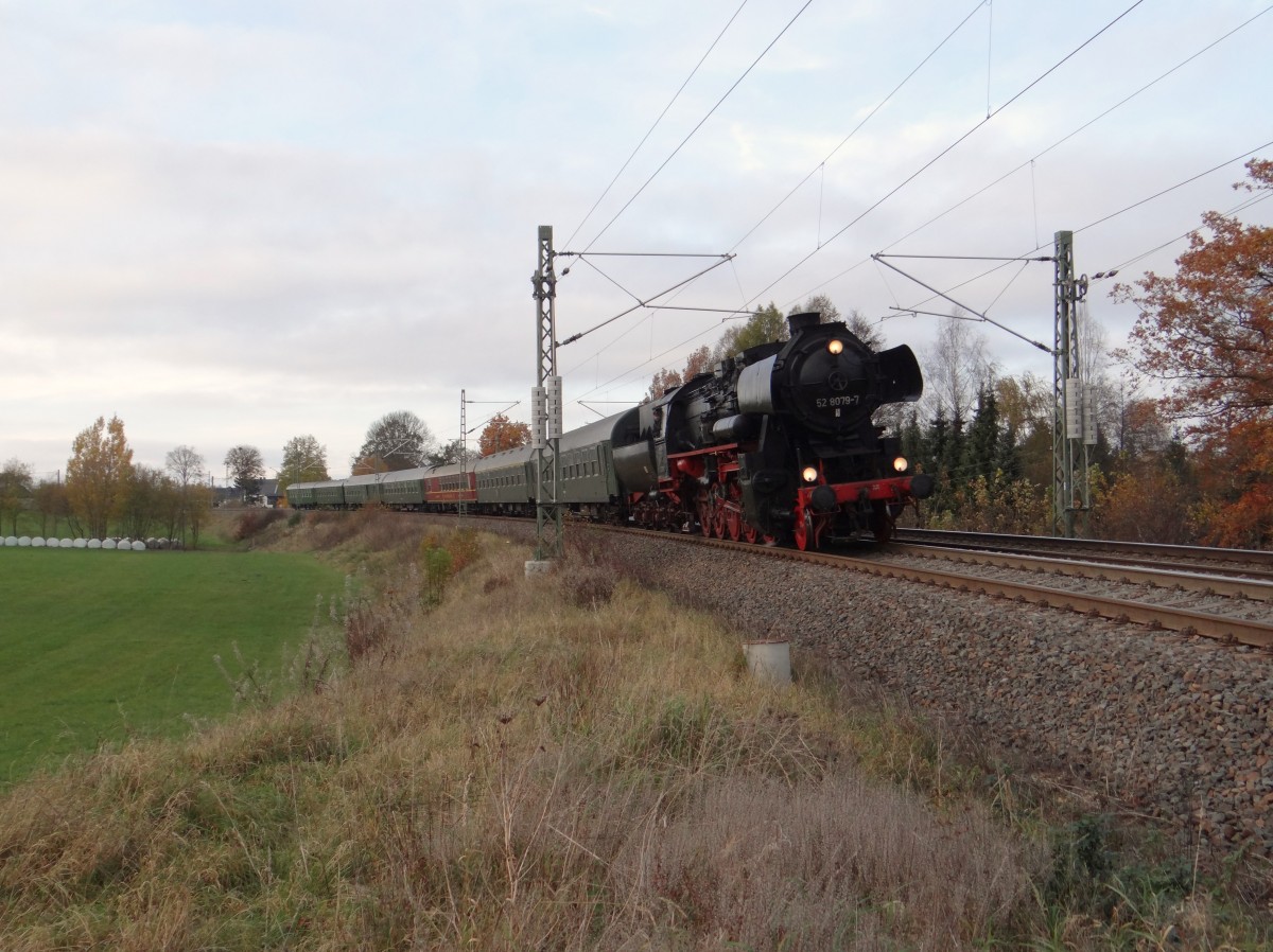 52 8079-7 zu sehen in Oberj��nitz am 09.11.14.Bild des Monats November.2014