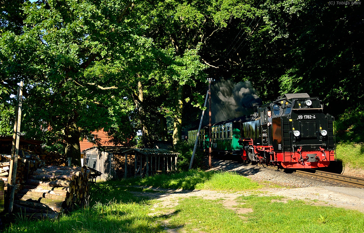 99 1782-4 mit P 101 kurz hinter Seelvitz am 22.07.2016