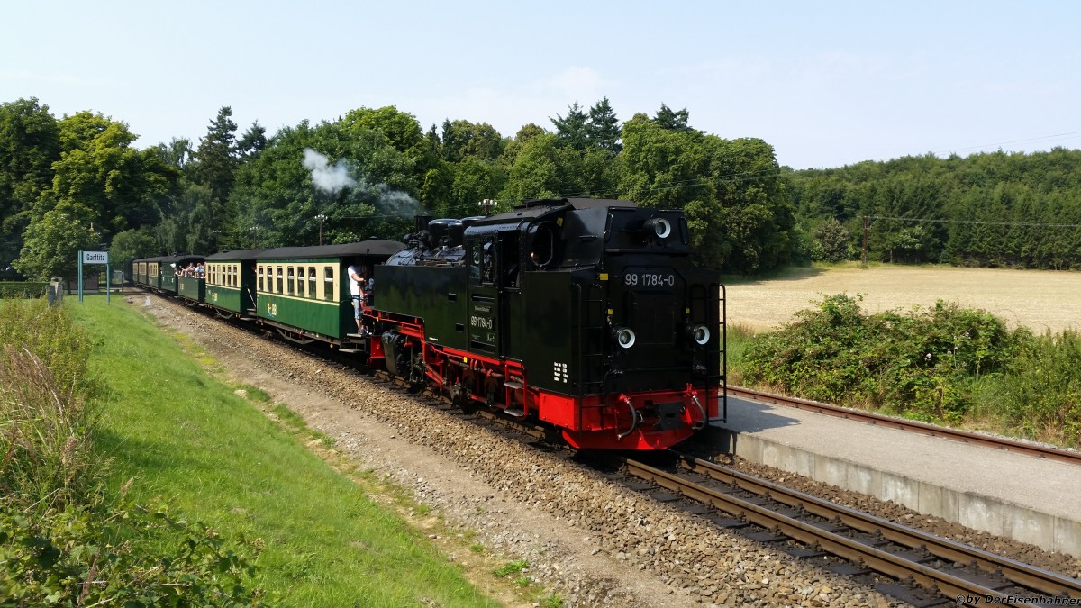 99 1784-0 fhrt in Garftitz ein (am 11.08.2015)