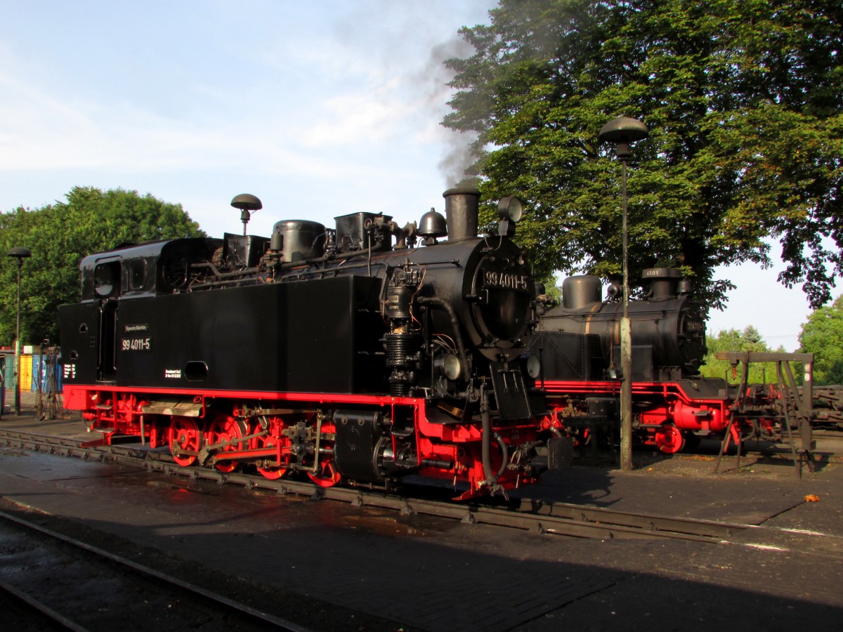 99 4011-5 und 99 4801-9 am 02.08.2014 im BW Putbus