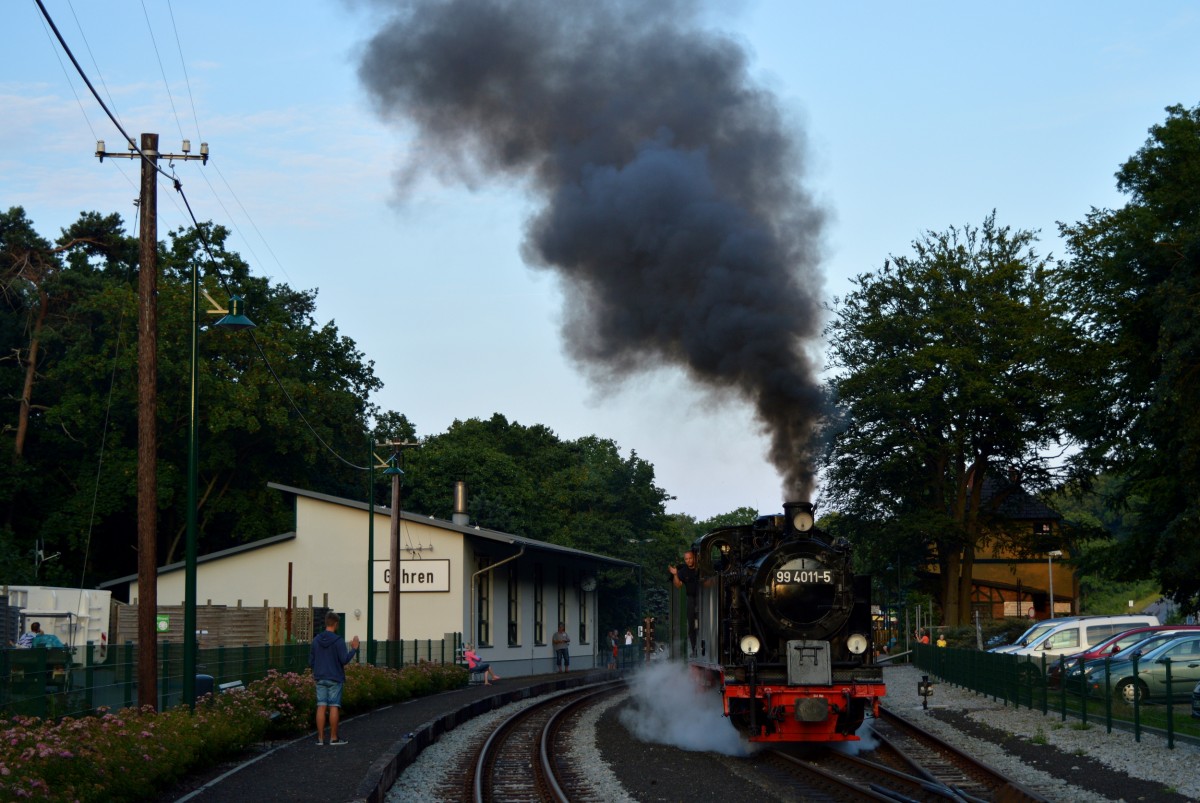 99 4011-5 bei der Ausfahrt aus Göhren am 07.08.2015 mit P 112