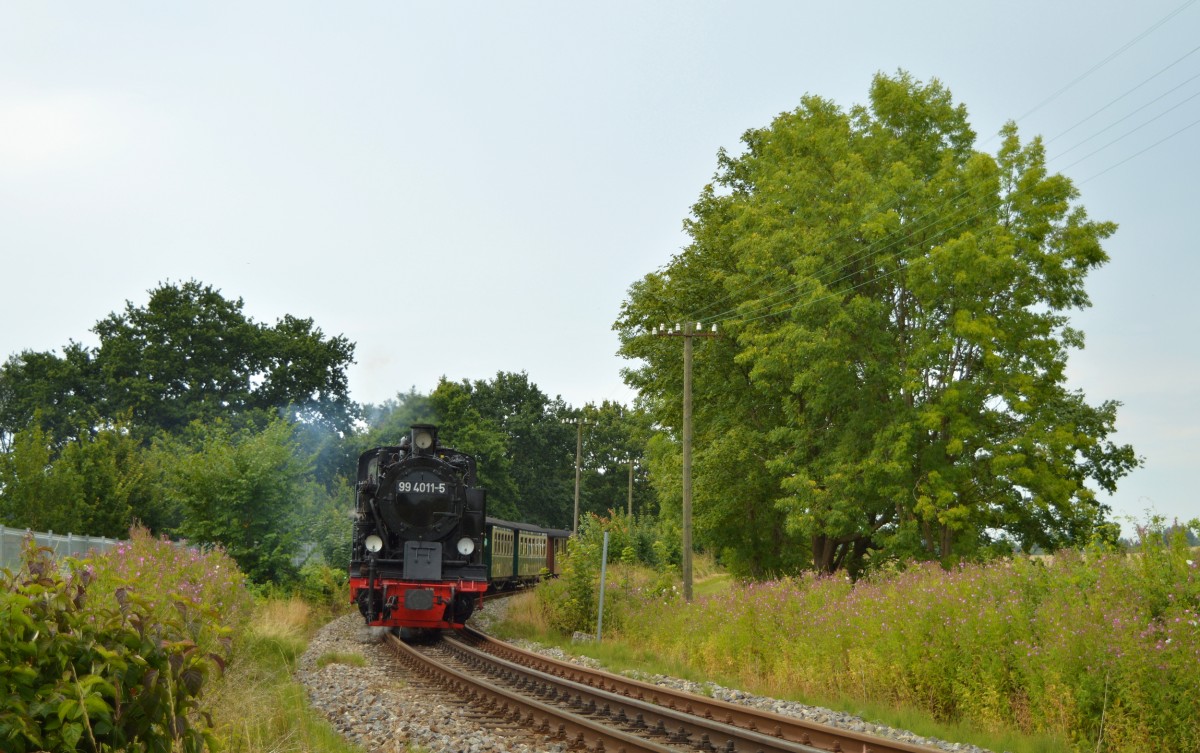 99 4011-5 kurz vor Lauterbach am 08.08.2015 mit P 104 