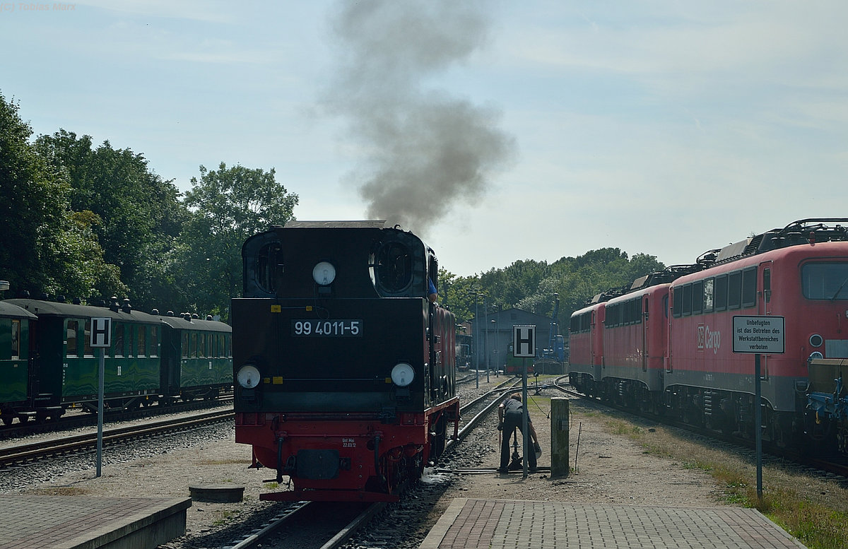 99 4011-5 rangiert am 23.07.2016 in Putbus