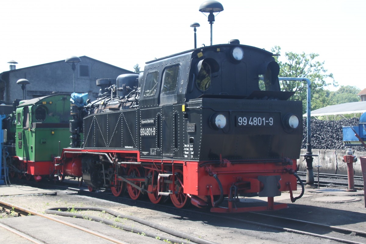 99 4801-9 stand am 11.07.2014 in Putbus im BW.