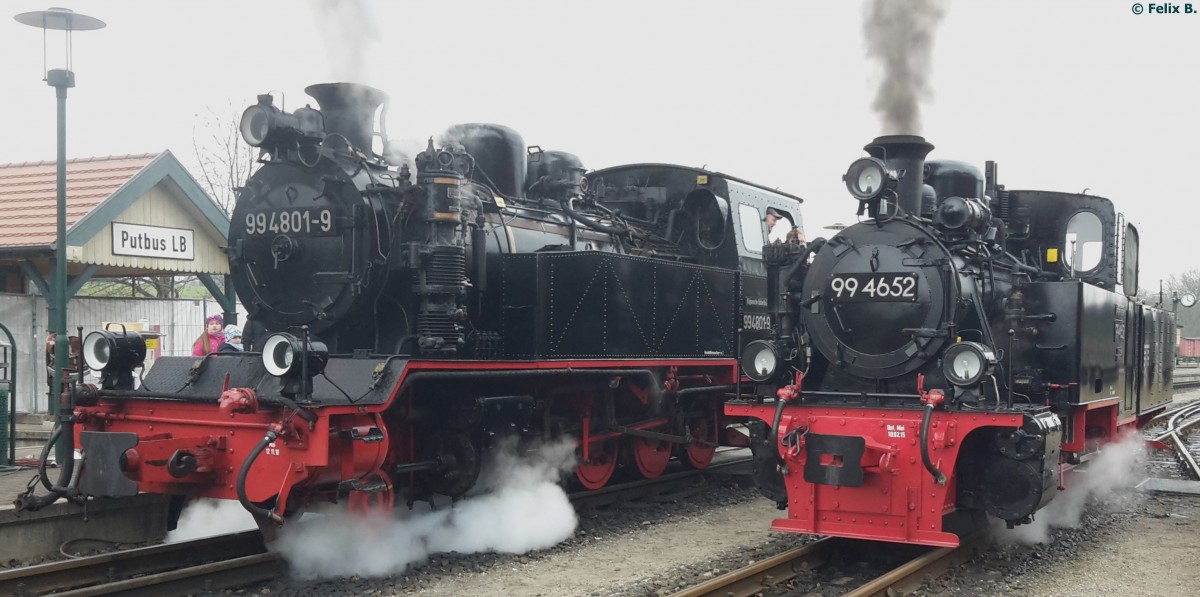 99 4804-9 und 99 4652 der R�BB in Putbus am 15.03.2015