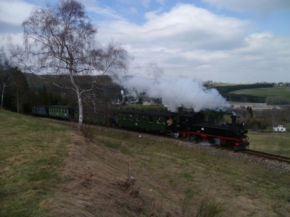99 582 zu sehen am 09.04.12 bei der Einfahrt in Sch�nheide.