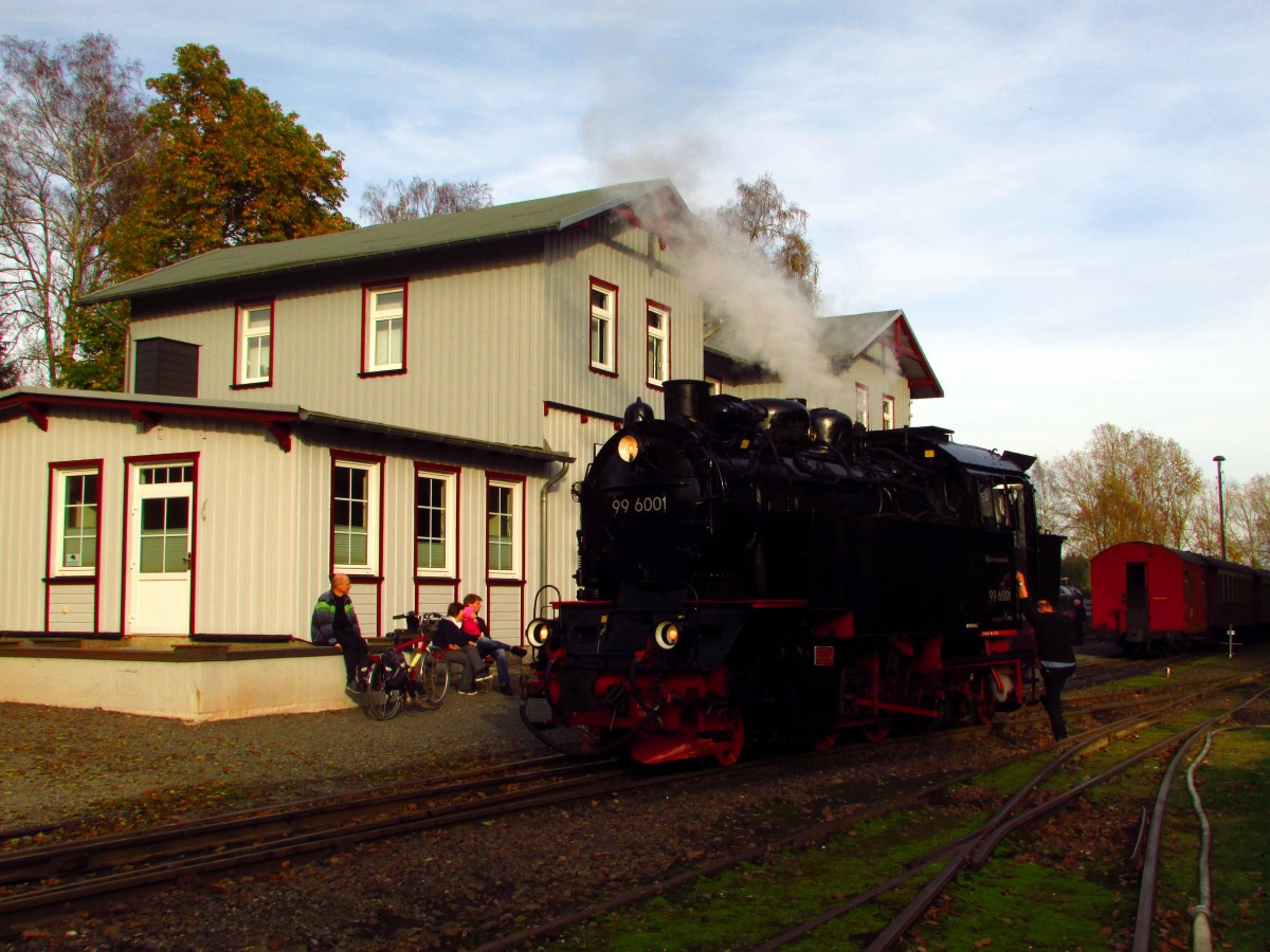 99 6001 beim Umsetzen in Hasselfelde am 18.10.14