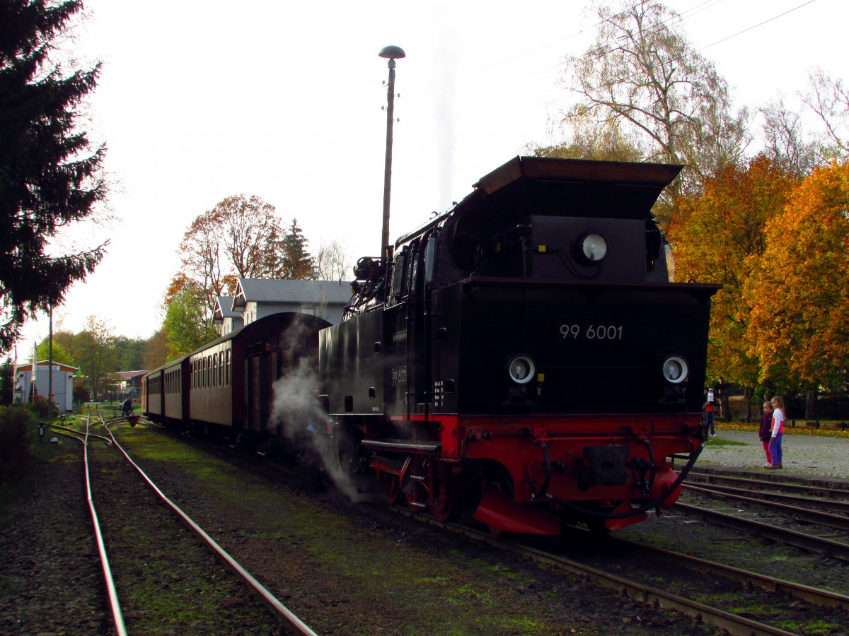 99 6001 mit P 8967 in Hasselfelde am 18.10.14