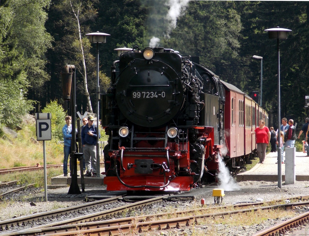 99 7234-0 stand mit P 8920 am 13.08.2014 in Schierke.Fotograf war mein Vater Stefan Marx