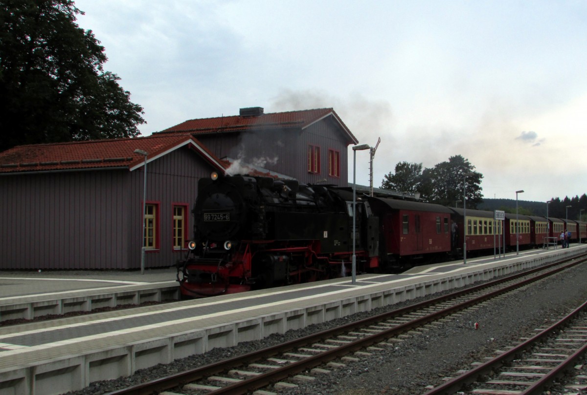 99 7245-6 bei der Einfahrt mit P 8929 in Benneckenstein am 13.08.2014