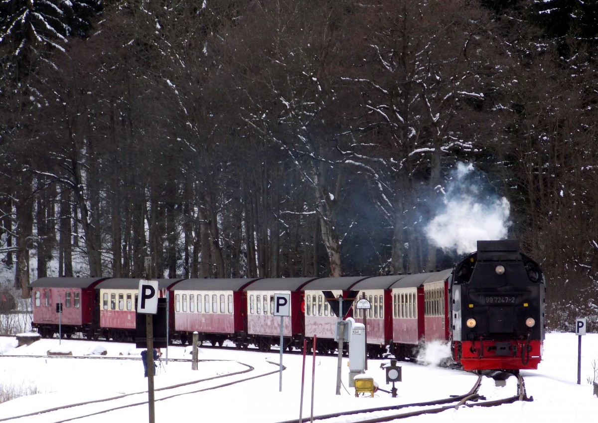 99 7247-2 bei der Einfahrt in Drei-Annen-Hohne am 03.04.2015.Fotograf war Stefan Marx.