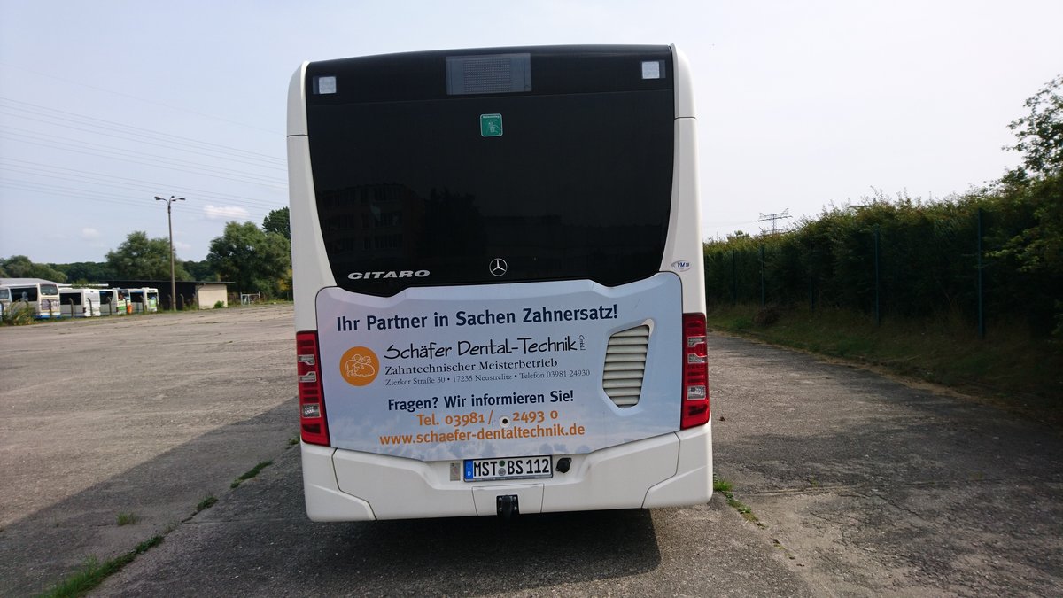 .....Betriebshof Neubrandenburg der Citaro aus Neustrelitz MST BS 112 Juni 2017