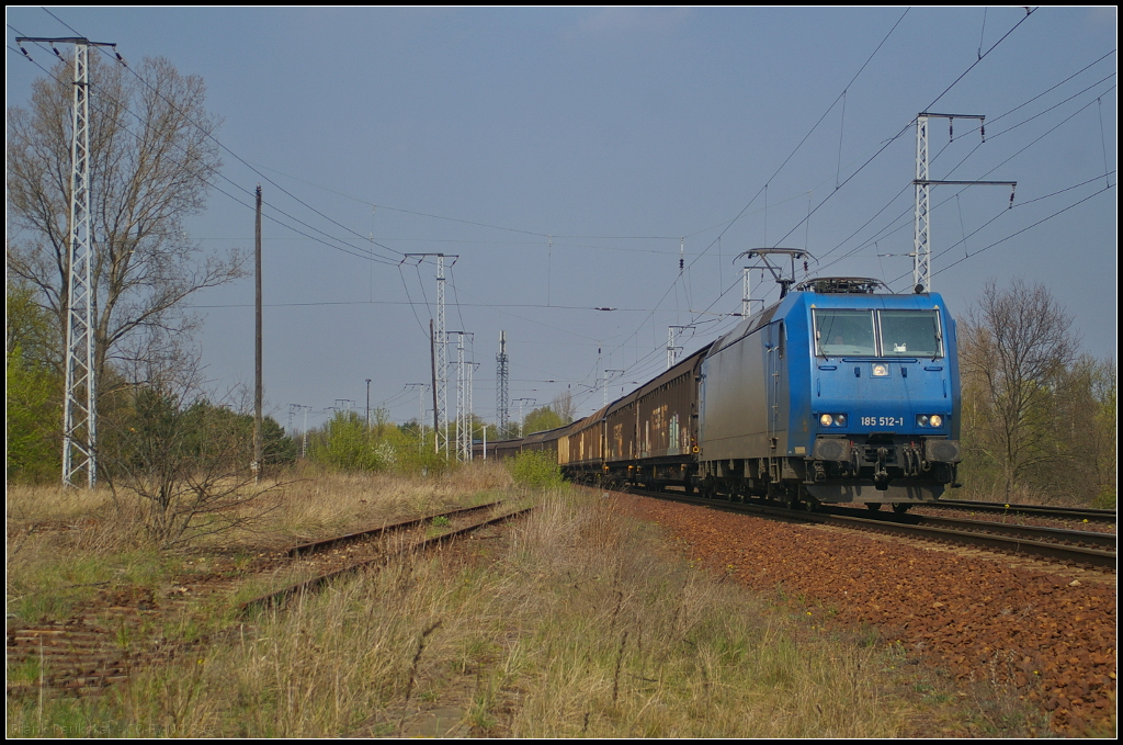 CFL Cargo 185 512-1 mit Habiins in Berlin Wuhlheide, 24.04.2015