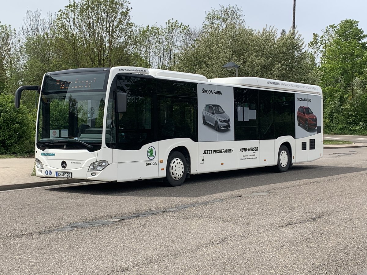 CR-PC 20 (Baujahr 2014) von Marquardt steht am 5.5.2020 am ZOB in Crailsheim.