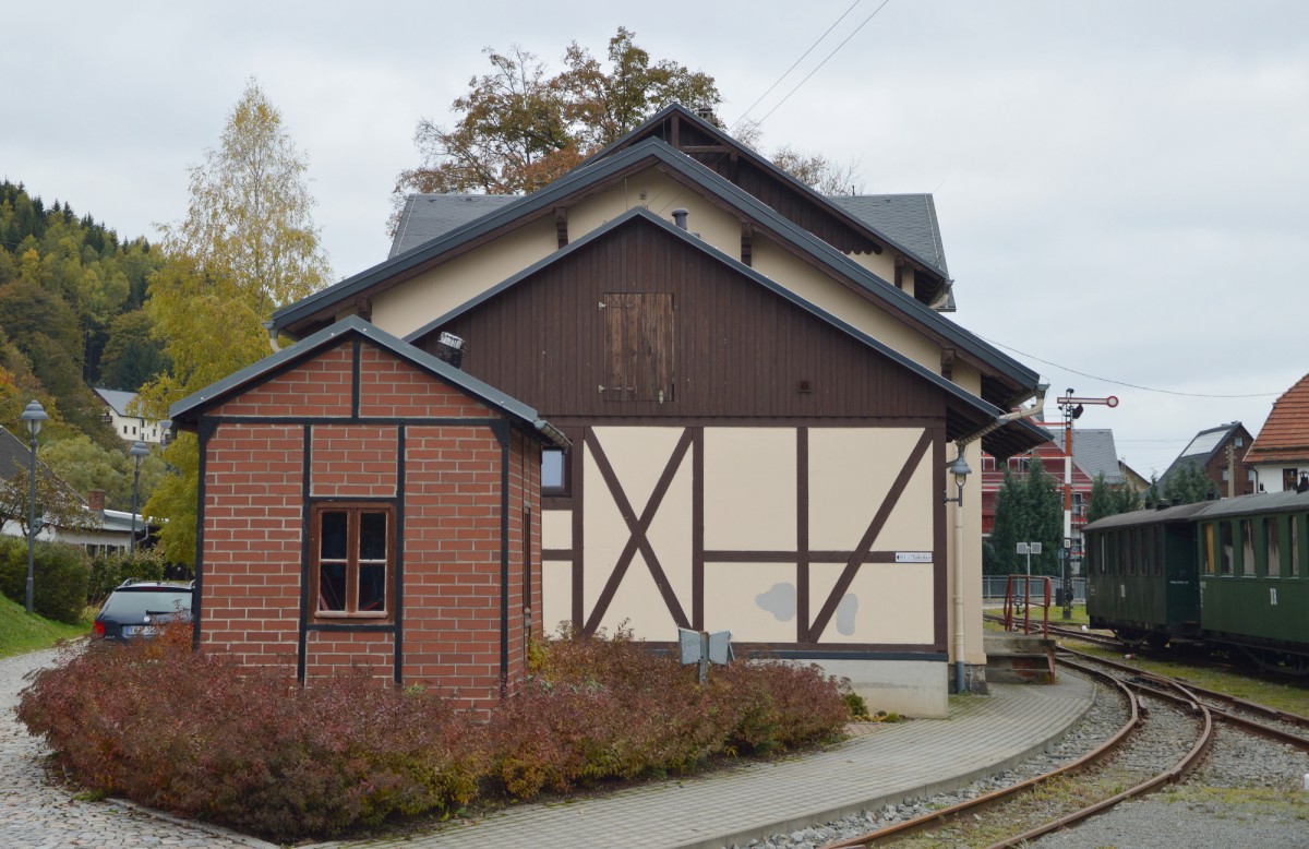 Das Empfangsgebude von Oberrittersgrn am 23.10.2015