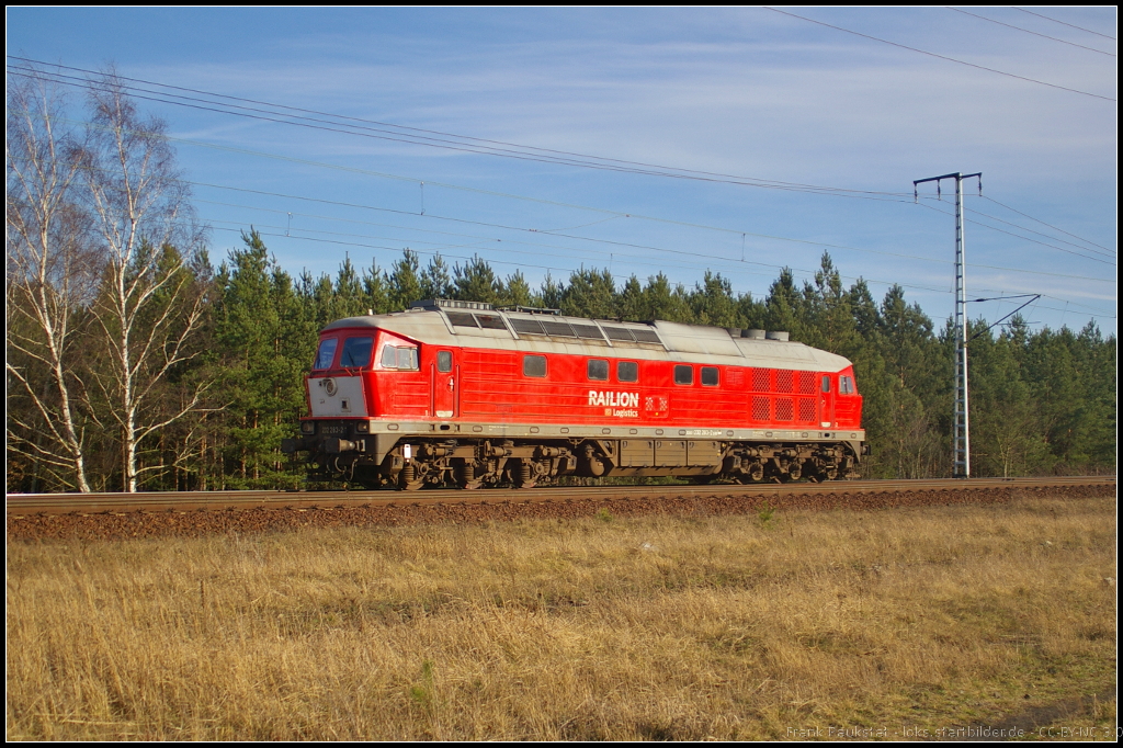 DB Schenker 232 283-2 solo am 20.03.2014 durch die Berliner Wuhlheide